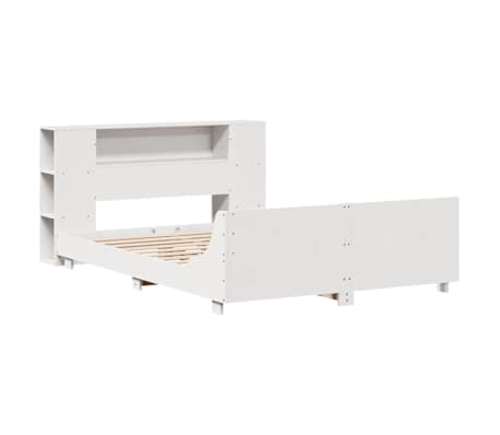 vidaXL Bedframe zonder matras massief grenenhout wit 135x190 cm