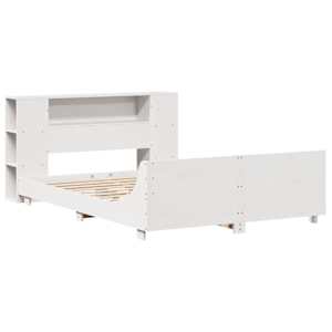 vidaXL Bedframe zonder matras massief grenenhout wit 135x190 cm