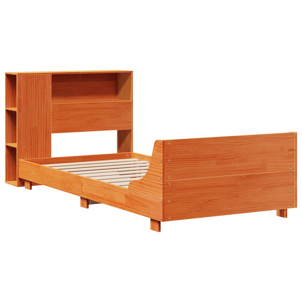 vidaXL Bedframe zonder matras massief grenenhout wasbruin 90x200 cm afbeelding