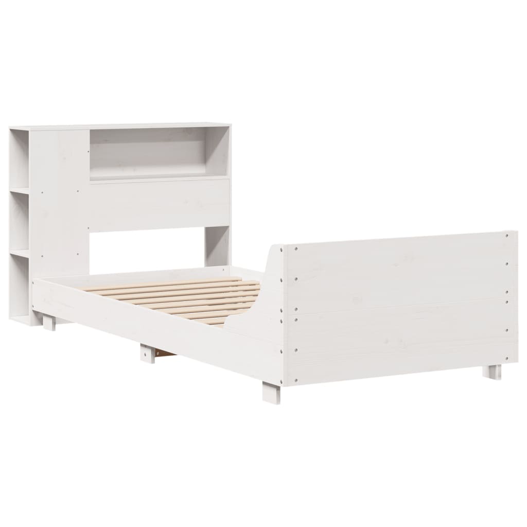 vidaXL Bedframe zonder matras massief grenenhout wit 90x190 cm afbeelding