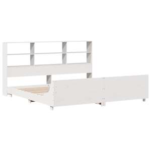 vidaXL Massivholzbett ohne Matratze Wei&szlig; 180x200 cm Kiefernholz