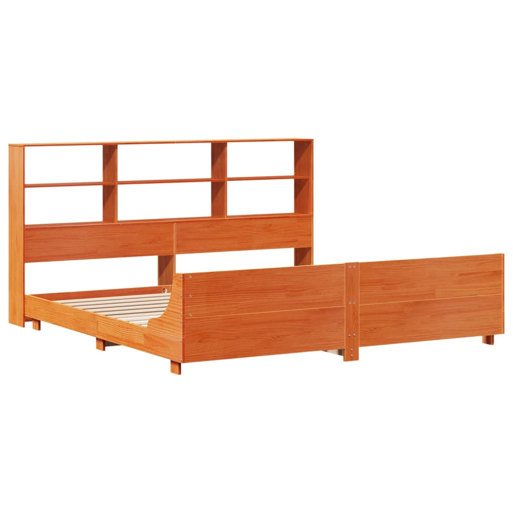 vidaXL Bedframe zonder matras massief grenenhout wasbruin 180x200 cm afbeelding
