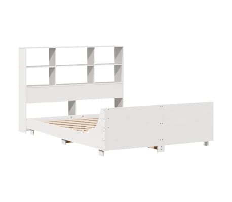 vidaXL Estructura de cama sin colch&oacute;n madera maciza blanca 120x190 cm