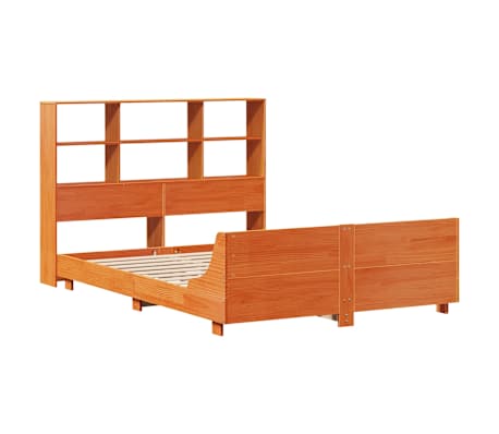 vidaXL S&auml;ngram utan madrass vaxbrun 120x190 cm massiv furu