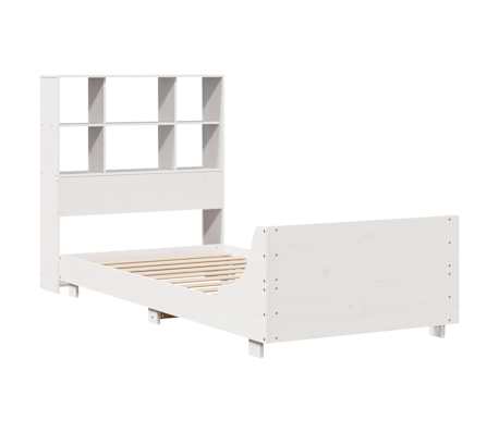 vidaXL Estructura de cama sin colch&oacute;n madera maciza blanca 90x190 cm