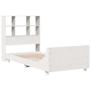 vidaXL Estructura de cama sin colch&oacute;n madera maciza blanca 90x190 cm