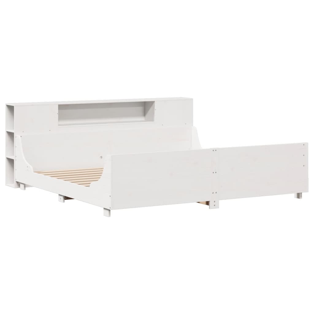 vidaXL Bedframe zonder matras massief grenenhout wit 180x200 cm afbeelding