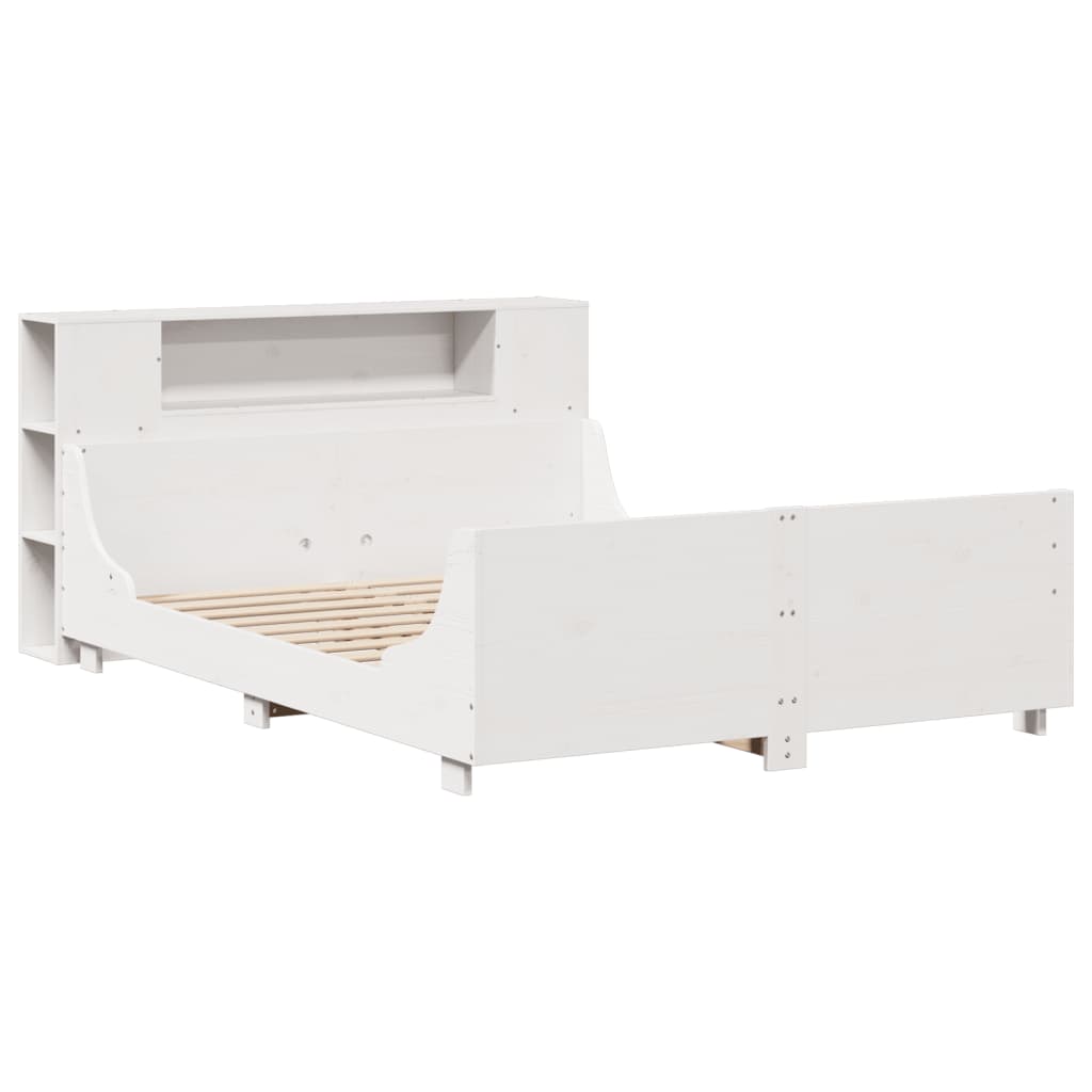 vidaXL Bedframe zonder matras massief grenenhout wit 120x200 cm afbeelding