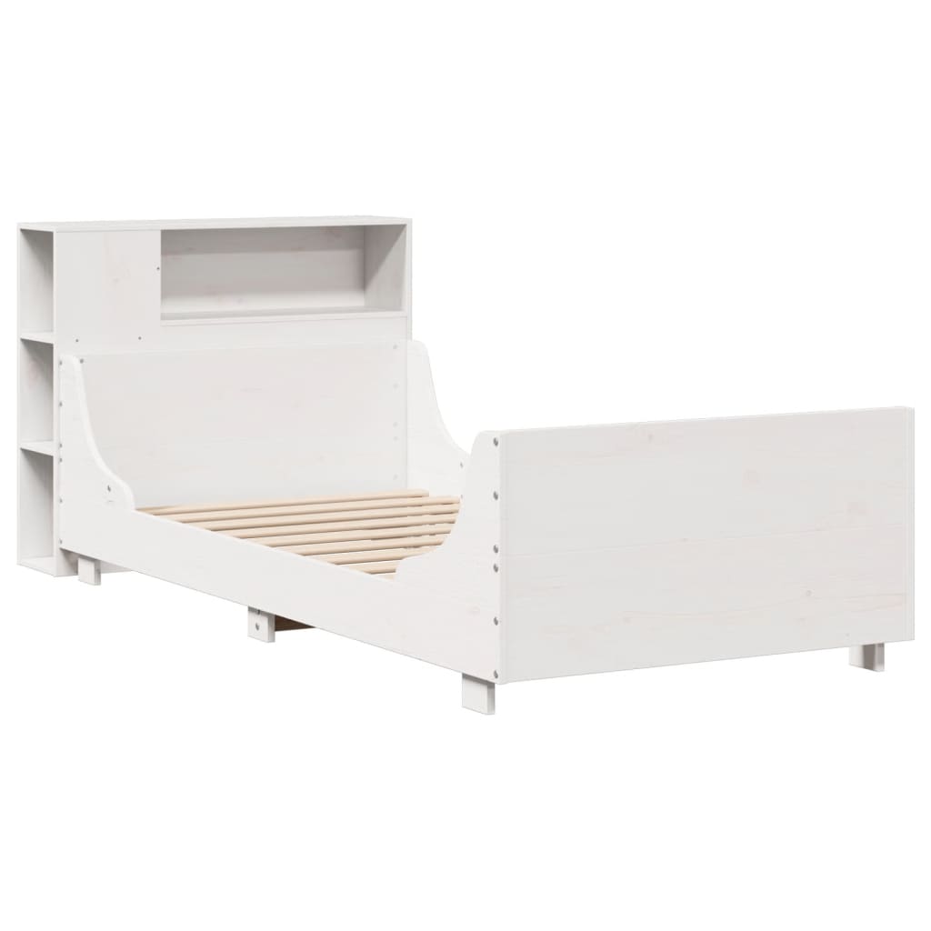 vidaXL Bedframe zonder matras massief grenenhout wit 90x190 cm afbeelding