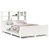 vidaXL riiuliga voodiraam ilma madratsita, valge, 140x190cm, puit