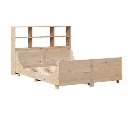 vidaXL Seng med bokhylle uten madrass 135x190 cm heltre