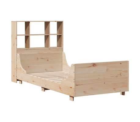 vidaXL Seng med bokhylle uten madrass 90x190 cm heltre