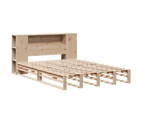vidaXL Lit biblioth&egrave;que sans matelas 120x200 cm bois massif