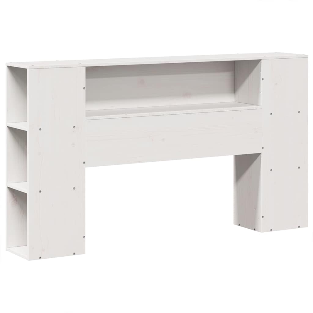 vidaXL Bed met boekenkast zonder matras massief hout wit 140x200 cm, foto 4