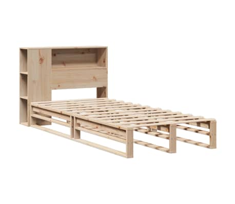 vidaXL Massivholzbett mit Regal ohne Matratze 90x200 cm Massivholz