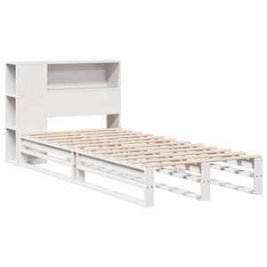 vidaXL Lit biblioth&egrave;que sans matelas blanc 100x200 cm bois massif