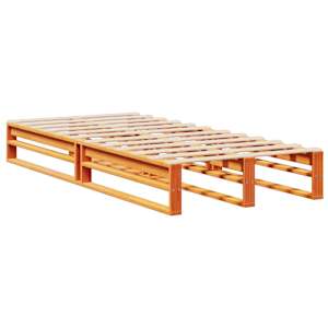 Postel s knihovnou bez matrace hnědá 75 x 190 cm masivní dřevo - obrázek 5