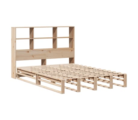 vidaXL Lit biblioth&egrave;que sans matelas 160x200 cm bois massif
