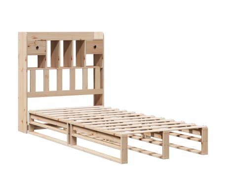 vidaXL Massivholzbett mit Regal ohne Matratze 100x200 cm Kiefer
