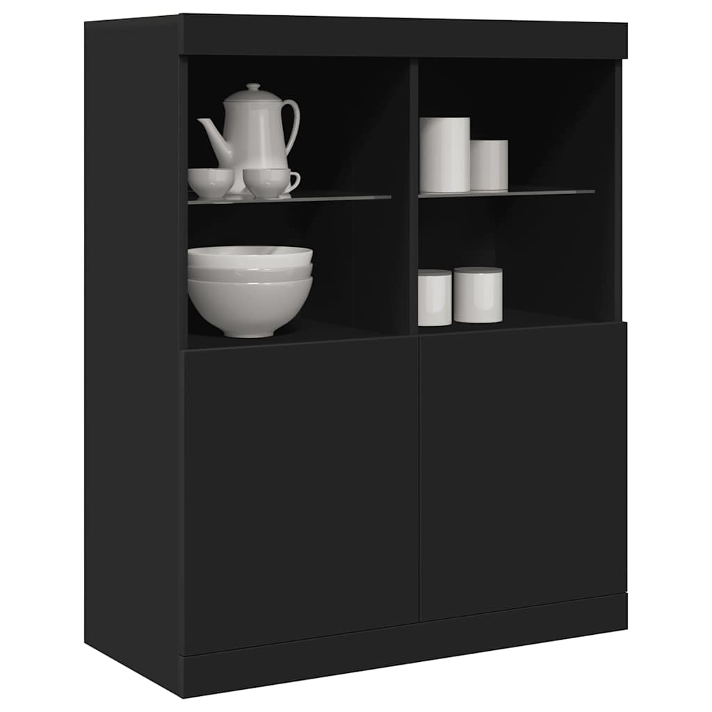 vidaXL Sideboard Schwarz 81x37x100 cm Holzwerkstoff