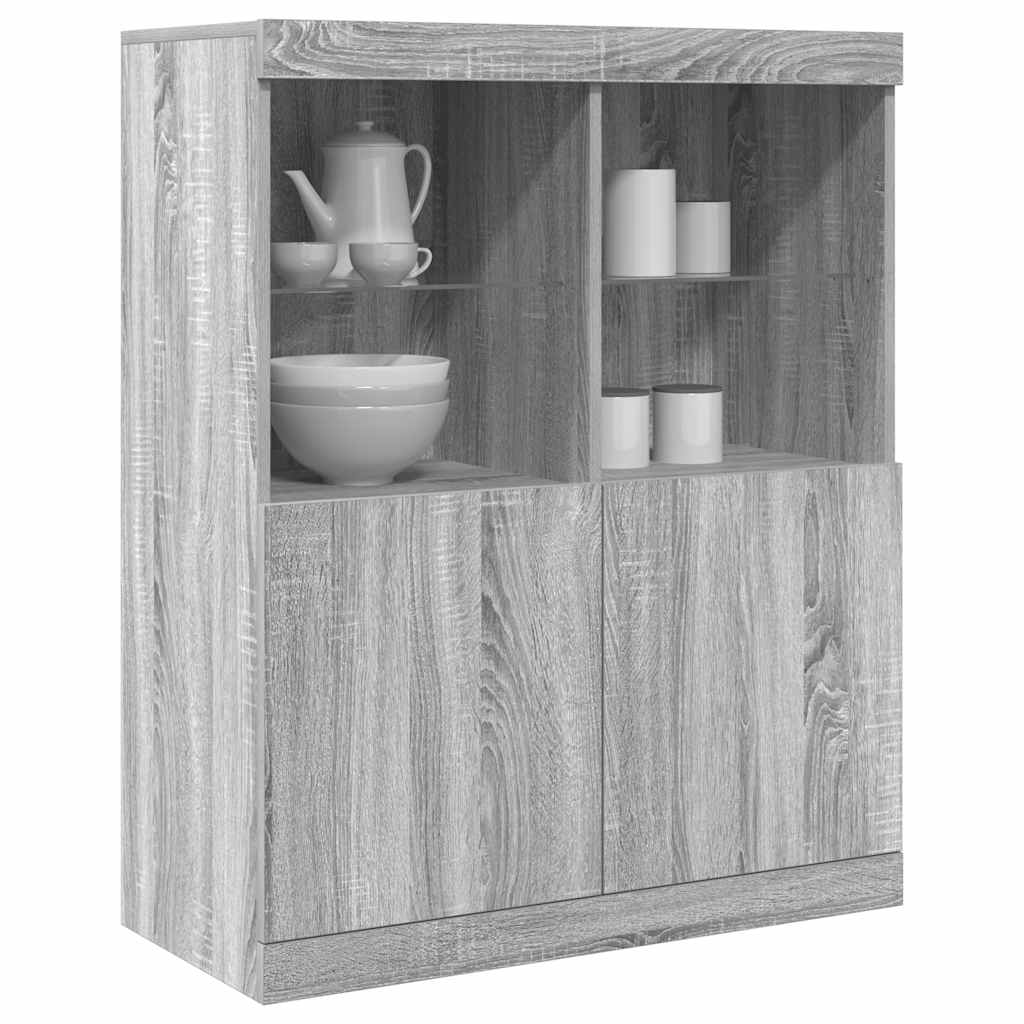 vidaXL Sideboard Grau Sonoma 81x37x100 cm Holzwerkstoff