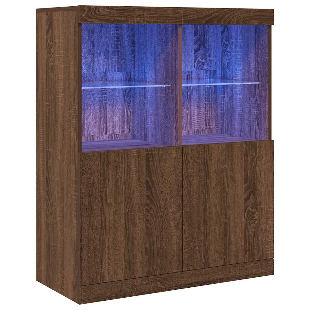 vidaXL Dressoir 81x37x100 cm bewerkt hout bruin eikenkleur afbeelding