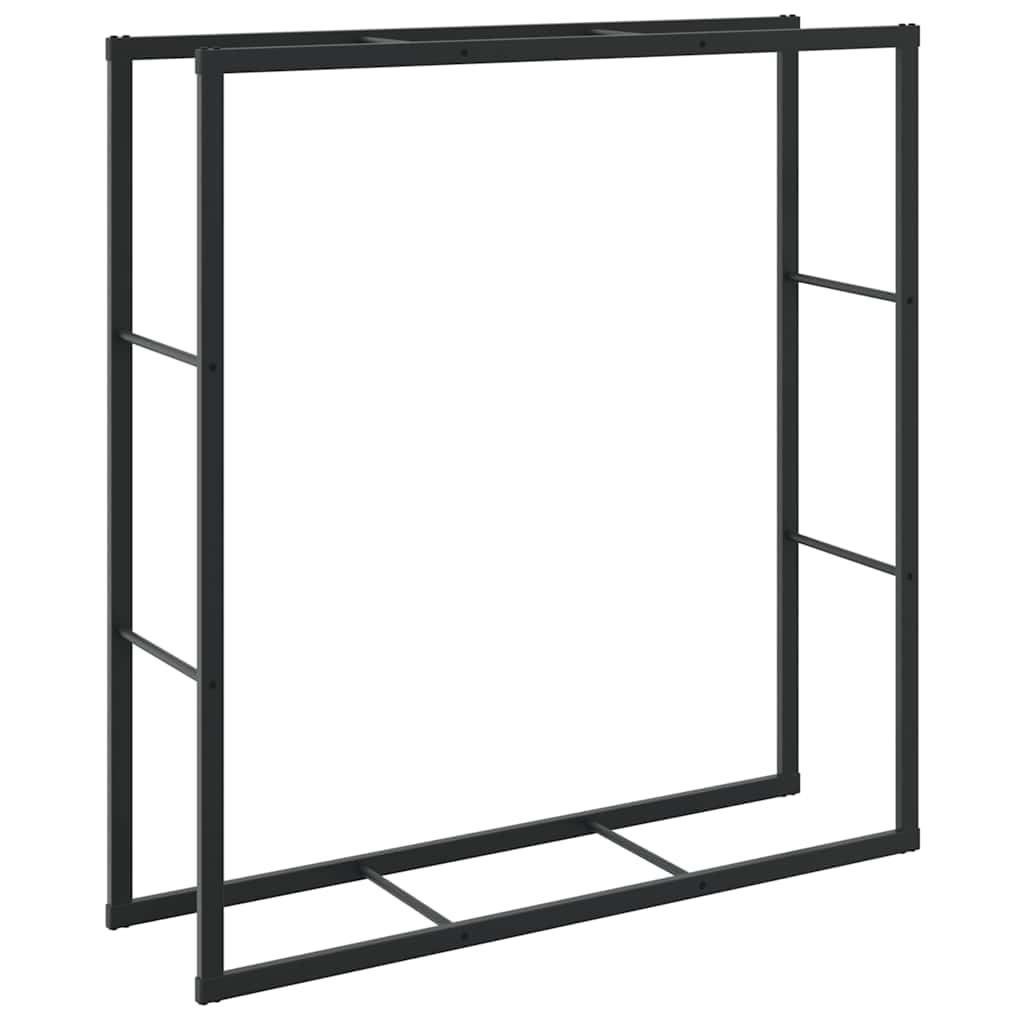 vidaXL Stojan na palivové dřevo černý 110x30x116 cm ocel