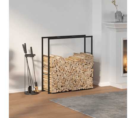 vidaXL Portant de bois de chauffage noir 110x30x116 cm acier