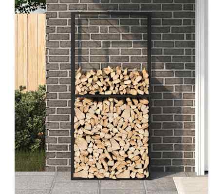 vidaXL Firewood Rack Black 100x30x209 cm Steel