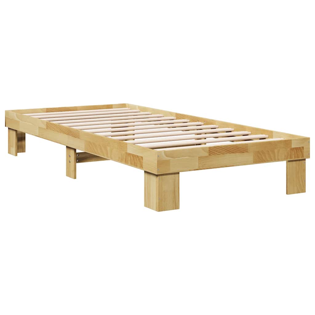 vidaXL Bedframe zonder matras 90x200 cm massief hout eiken afbeelding