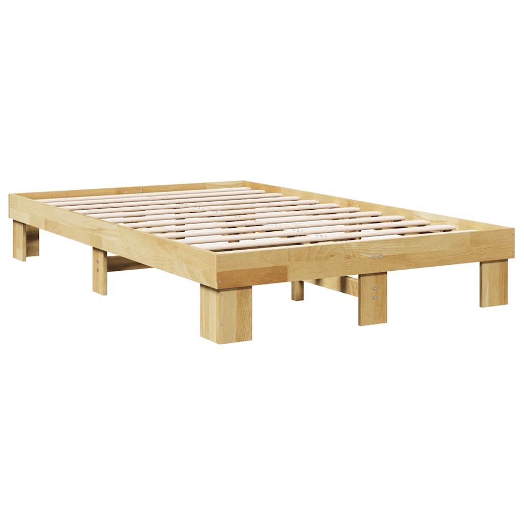 vidaXL Bedframe zonder matras 120x200 cm massief hout eiken afbeelding