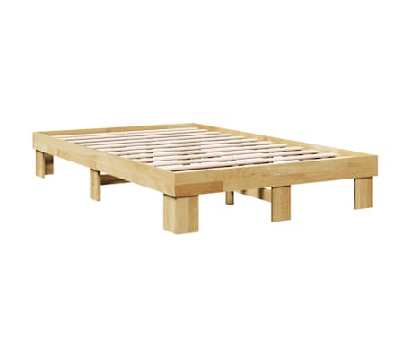 vidaXL Cadre de lit sans matelas 120x200 cm bois massif de ch&ecirc;ne