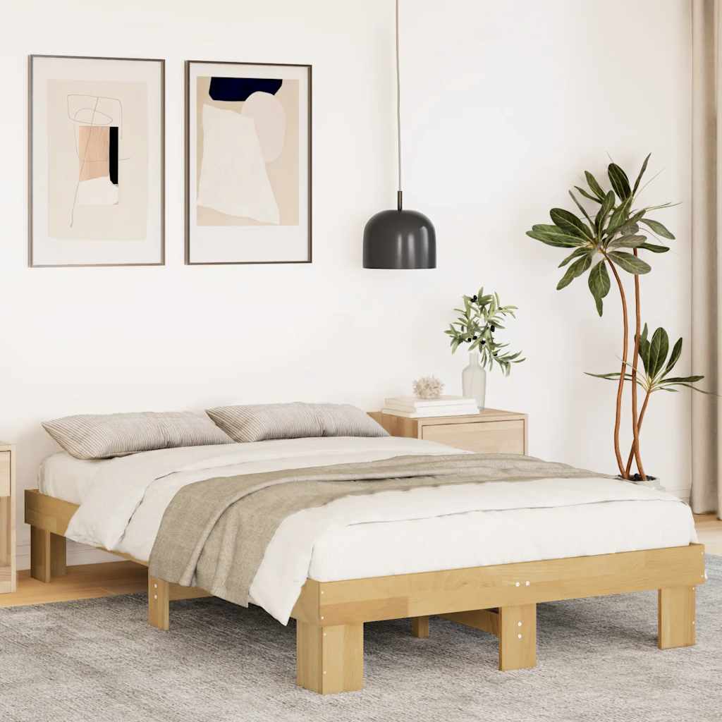 vidaXL Struttura Letto Senza Materasso 120x200 cm in Legno di Rovere