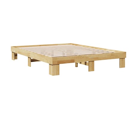 vidaXL S&auml;ngram utan madrass 140x200 cm massivt tr&auml; ek