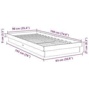 Rám postele bez matrace 90x190 cm masivní dubové dřevo - obrázek 11