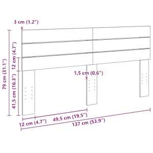 Čelo postele 135 cm masivní dub - obrázek 9