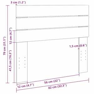 Čelo postele 80 cm Dubový masiv - obrázek 9