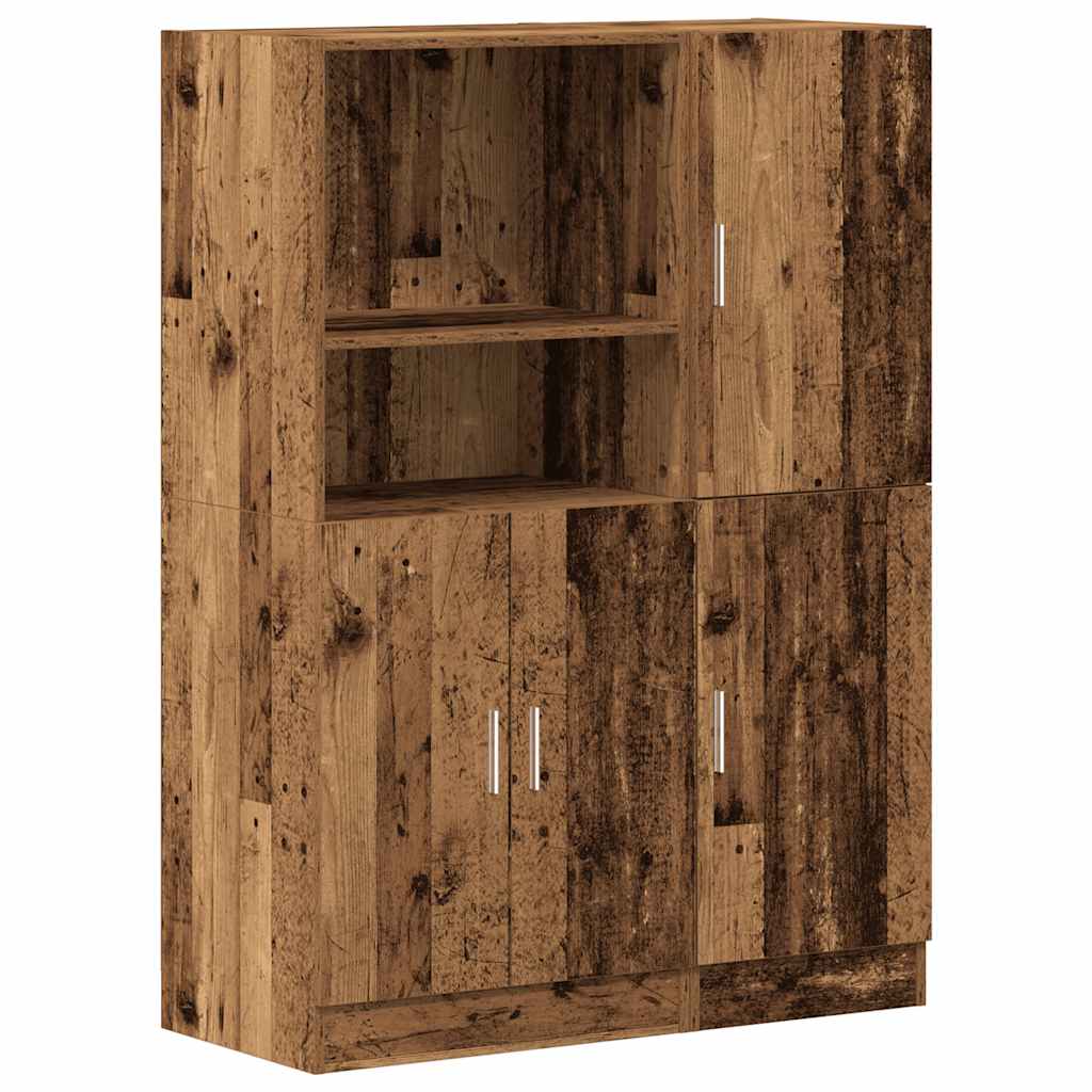 vidaXL Sada 2 kusů kuchyňských skříněk old wood kompozitní dřevo