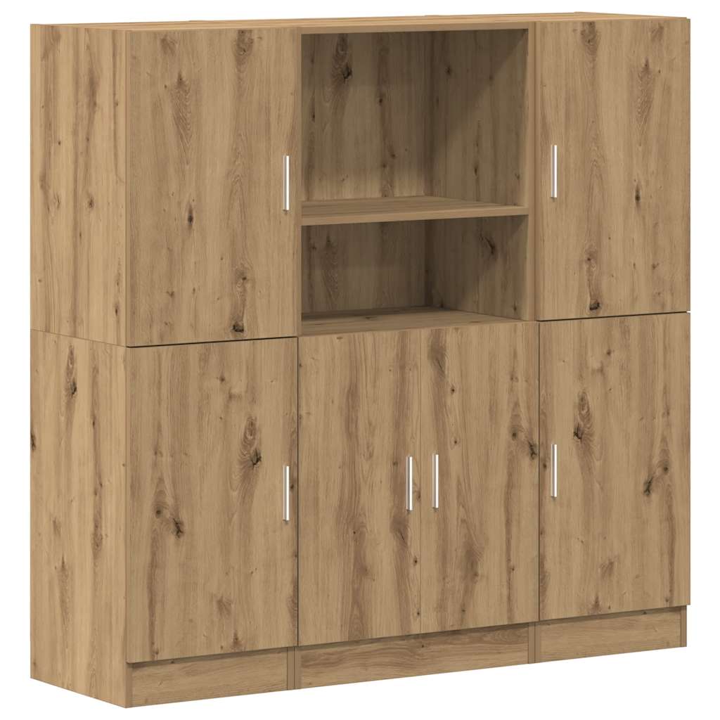 vidaXL Sada 3 kusů kuchyňských skříněk dub artisan kompozitní dřevo