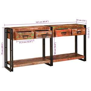 Konzolové stolky se zásuvkou 2 pcs Vícebarevný 161 x 33 x 75 cm - obrázek 13