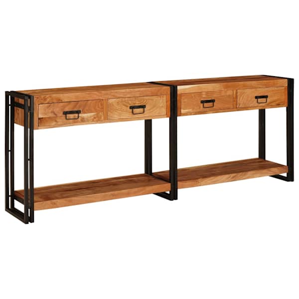 vidaXL Konsoollauad 2 tk Pruun 200 x 33 x 75 cm Tugev akatsiapuu