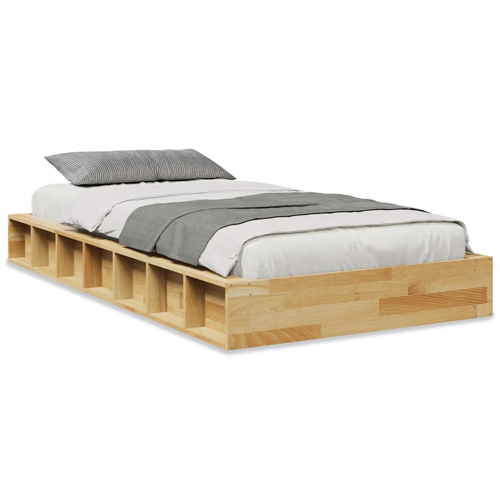 E-shop vidaXL Rám postele bez matraca 90x200 cm Dub z masívneho dreva