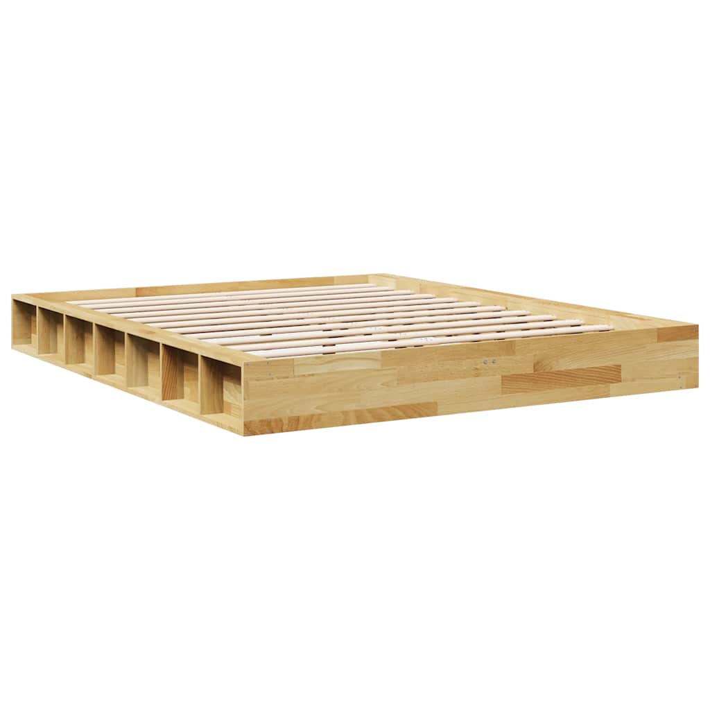 vidaXL Bedframe zonder matras 160x200 cm massief hout eiken afbeelding