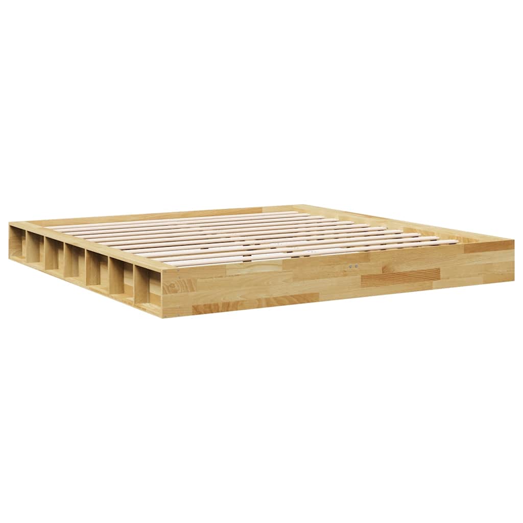 vidaXL Bedframe zonder matras 200x200 cm massief hout eiken afbeelding