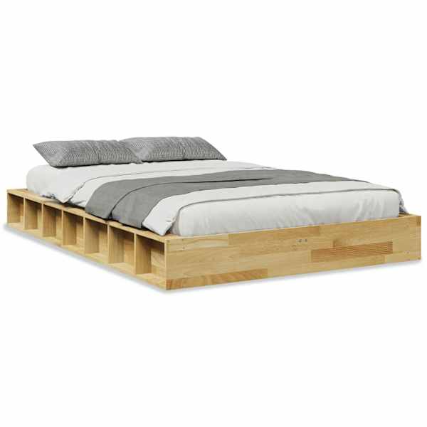 vidaXL voodiraam ilma madratsita 120x190 cm T&auml;ispuidust tamm