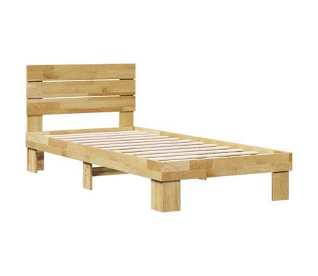 vidaXL Massivholzbett mit Kopfteil ohne Matratze 80x200 cm Eichenholz