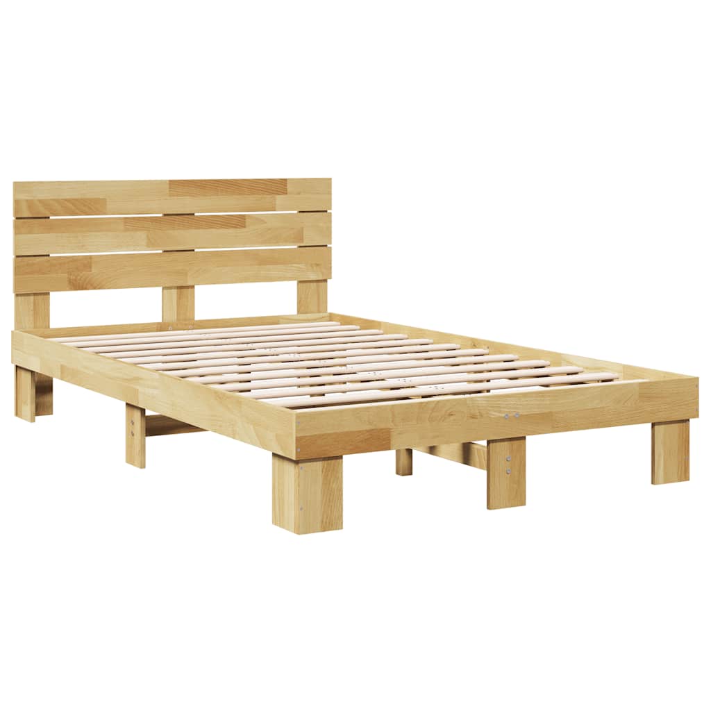vidaXL Bedframe hoofdeinde zonder matras 120x190 cm massief hout eiken afbeelding