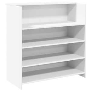 Recepční stůl bílý 100 x 50 x 103,5 cm, z umělého dřeva - obrázek 2