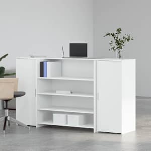 Γραφείο υποδοχής vidaXL Λευκό 180x50x103,5 cm Κατασκευασμένο ξύλο