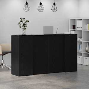Recepční stůl černý dub 180 x 50 x 103,5 cm, konstrukční dřevo - obrázek 4